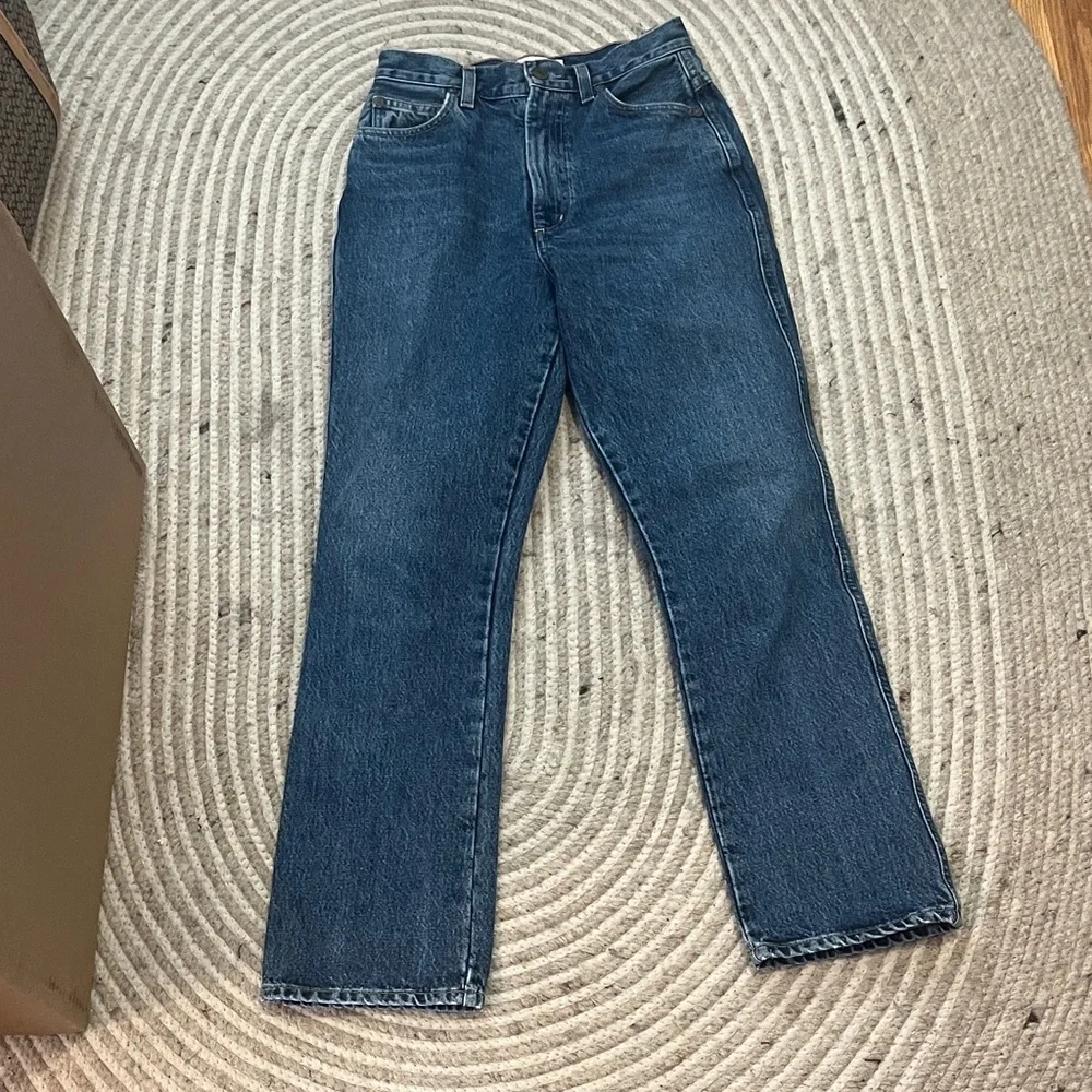 Agolde pinch waist Jeans medium wash cropped zip fly